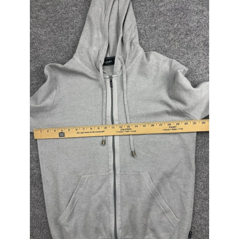 Sand Copenhagen‎ Sweater Mens Large Gray Knit Full Zip Hooded Jacket Casual
